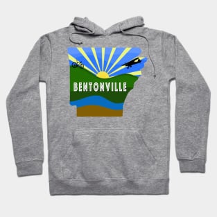 Bentonville Arkansas design with Mountain Bike and Airplane Hoodie